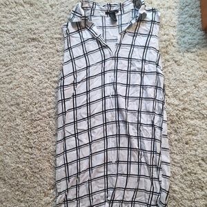 Patterned button down dress with collar